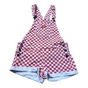 Dickies Red and White Checkered Overalls